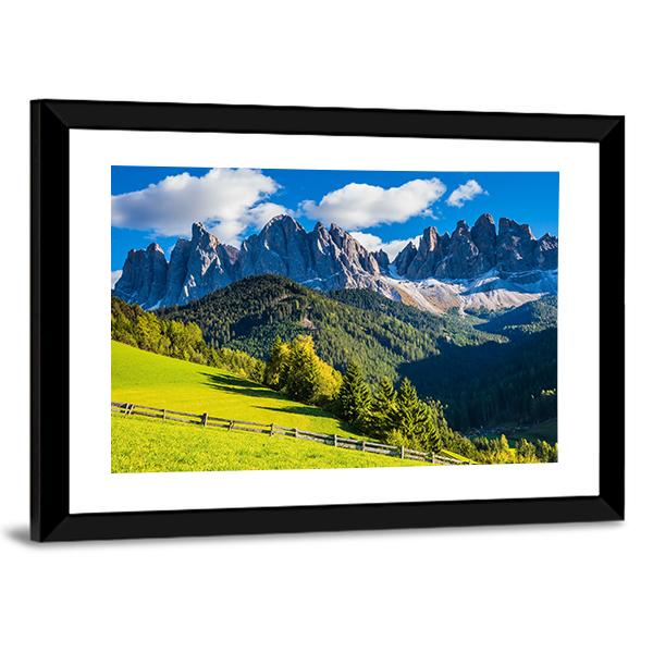 Sunny Day In Dolomites Canvas Wall Art-3 Horizontal-Gallery Wrap-25" x 16"-Tiaracle