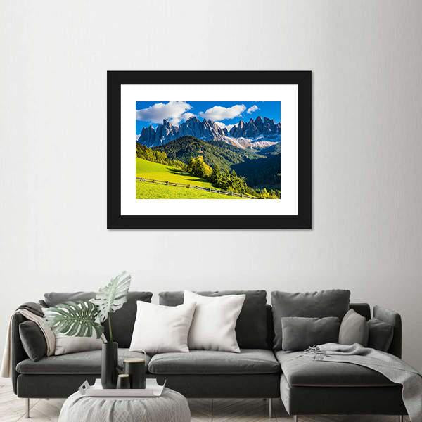 Sunny Day In Dolomites Canvas Wall Art-3 Horizontal-Gallery Wrap-25" x 16"-Tiaracle