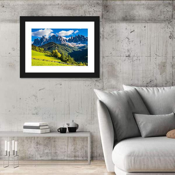 Sunny Day In Dolomites Canvas Wall Art-3 Horizontal-Gallery Wrap-25" x 16"-Tiaracle