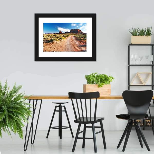 Sunny Day In Monument Valley Canvas Wall Art-5 Horizontal-Gallery Wrap-22" x 12"-Tiaracle