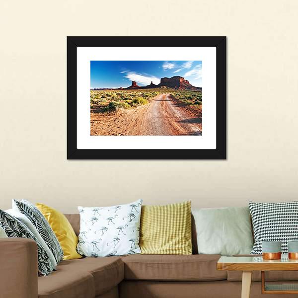 Sunny Day In Monument Valley Canvas Wall Art-3 Horizontal-Gallery Wrap-25" x 16"-Tiaracle