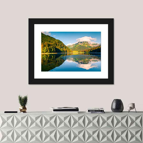 Sunny Summer Landscape On Obersee Lake Canvas Wall Art-1 Piece-Framed Print-20" x 16"-Tiaracle