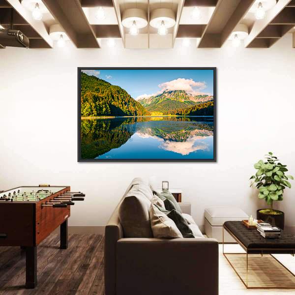 Sunny Summer Landscape On Obersee Lake Canvas Wall Art-3 Horizontal-Gallery Wrap-25" x 16"-Tiaracle