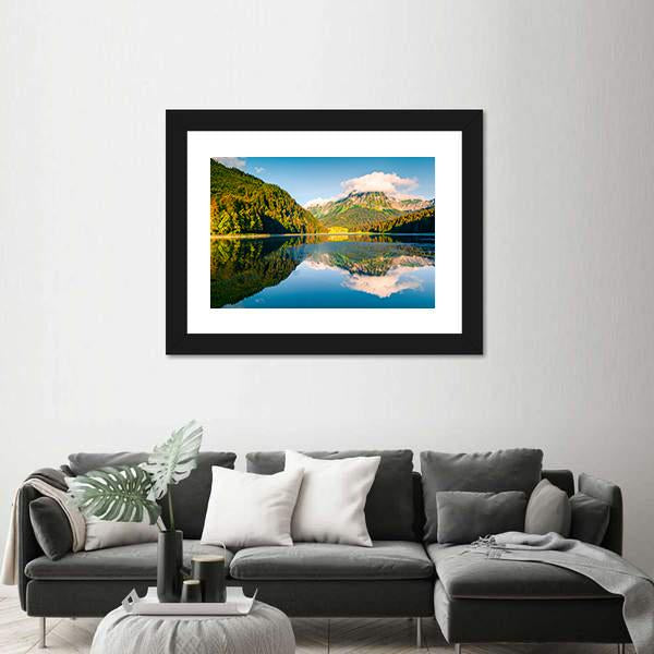 Sunny Summer Landscape On Obersee Lake Canvas Wall Art-3 Horizontal-Gallery Wrap-25" x 16"-Tiaracle