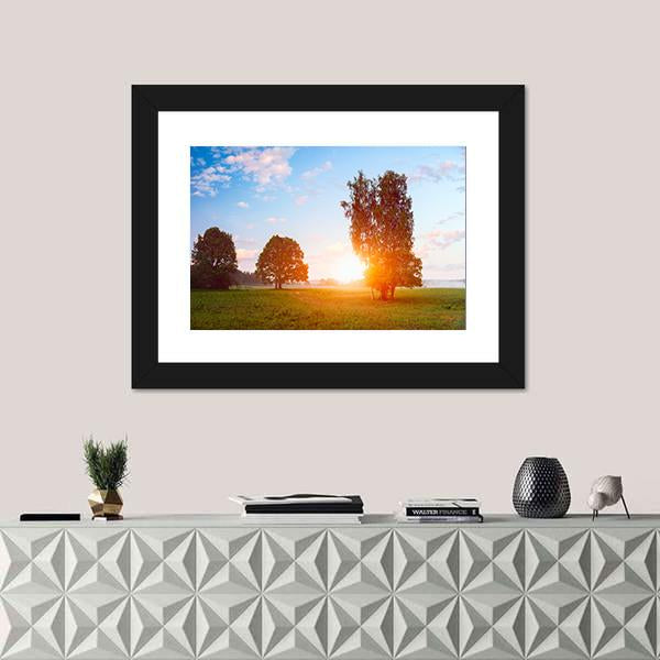 Sunny Summer Morning Canvas Wall Art-1 Piece-Framed Print-20" x 16"-Tiaracle
