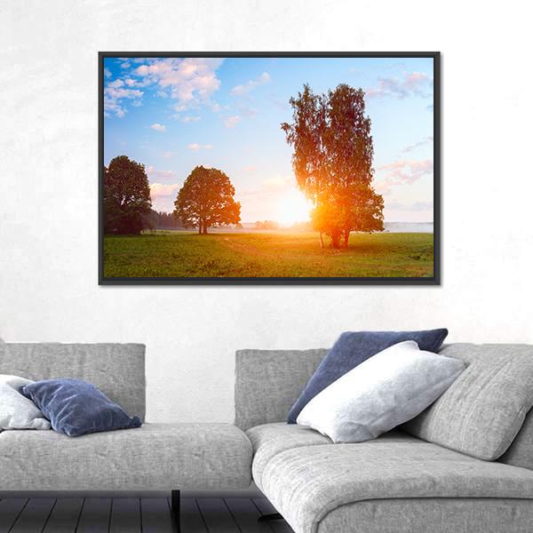 Sunny Summer Morning Canvas Wall Art-3 Horizontal-Gallery Wrap-25" x 16"-Tiaracle