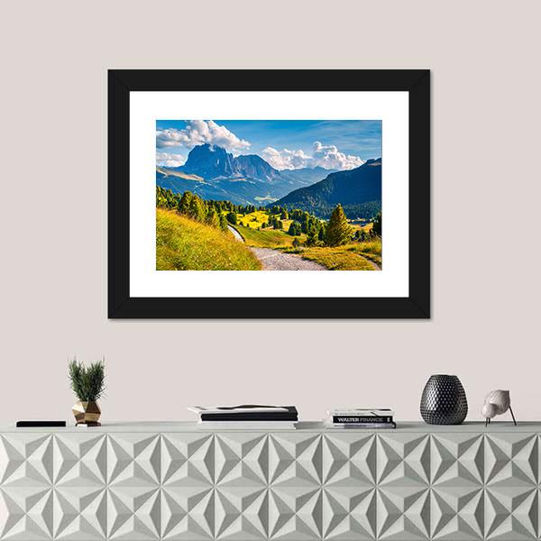 Sunny Summer Scene In The valley Gardena Canvas Wall Art-1 Piece-Framed Print-20" x 16"-Tiaracle