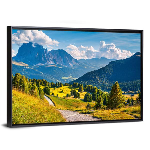 Sunny Summer Scene In The valley Gardena Canvas Wall Art-3 Horizontal-Gallery Wrap-25" x 16"-Tiaracle