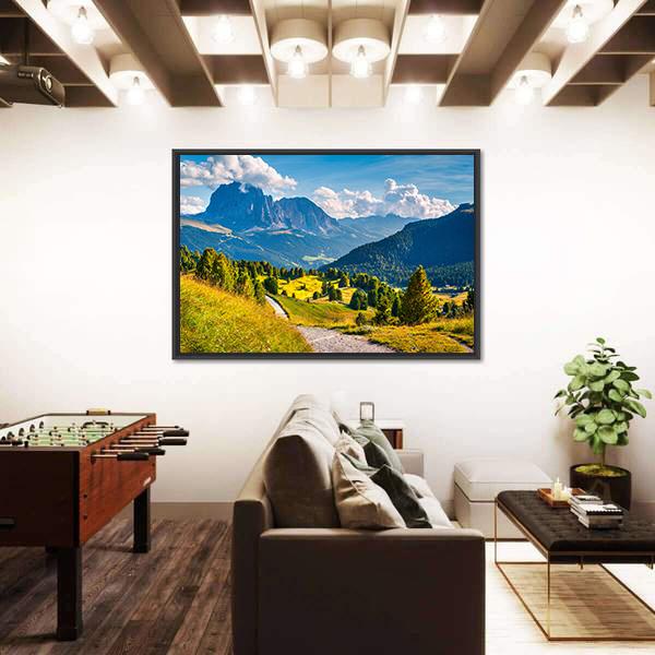 Sunny Summer Scene In The valley Gardena Canvas Wall Art-3 Horizontal-Gallery Wrap-25" x 16"-Tiaracle