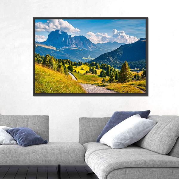 Sunny Summer Scene In The valley Gardena Canvas Wall Art-3 Horizontal-Gallery Wrap-25" x 16"-Tiaracle