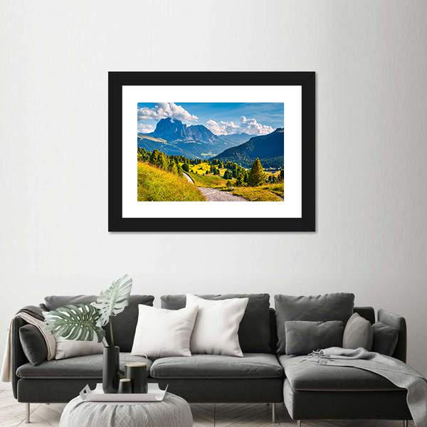 Sunny Summer Scene In The valley Gardena Canvas Wall Art-3 Horizontal-Gallery Wrap-25" x 16"-Tiaracle