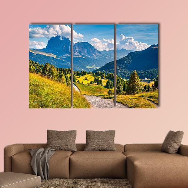 Sunny Summer Scene In The valley Gardena Canvas Wall Art-3 Horizontal-Gallery Wrap-37" x 24"-Tiaracle