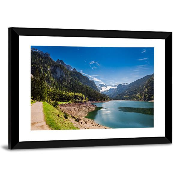 Sunny Sunrise At Gosausee Lake Canvas Wall Art-3 Horizontal-Gallery Wrap-25" x 16"-Tiaracle