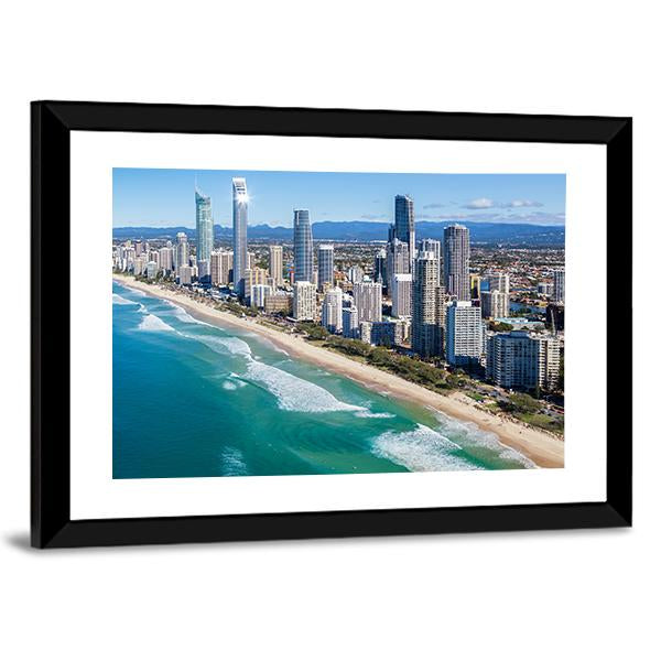 Sunny View Of Gold Coast In Queensland Canvas Wall Art-3 Horizontal-Gallery Wrap-25" x 16"-Tiaracle