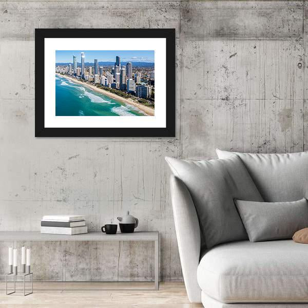Sunny View Of Gold Coast In Queensland Canvas Wall Art-3 Horizontal-Gallery Wrap-25" x 16"-Tiaracle