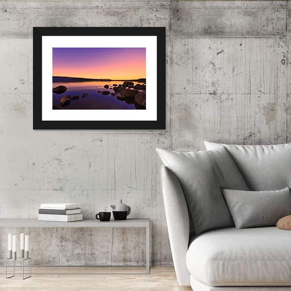 Sunrise Above A Lake Canvas Wall Art-3 Horizontal-Gallery Wrap-25" x 16"-Tiaracle