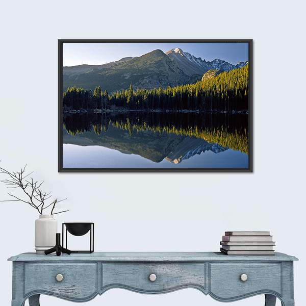 Sunrise At Bear Lake In National Park Canvas Wall Art-1 Piece-Floating Frame-24" x 16"-Tiaracle