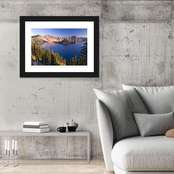 Sunrise At Crater Lake Volcano In Oregon Canvas Wall Art-3 Horizontal-Gallery Wrap-25" x 16"-Tiaracle