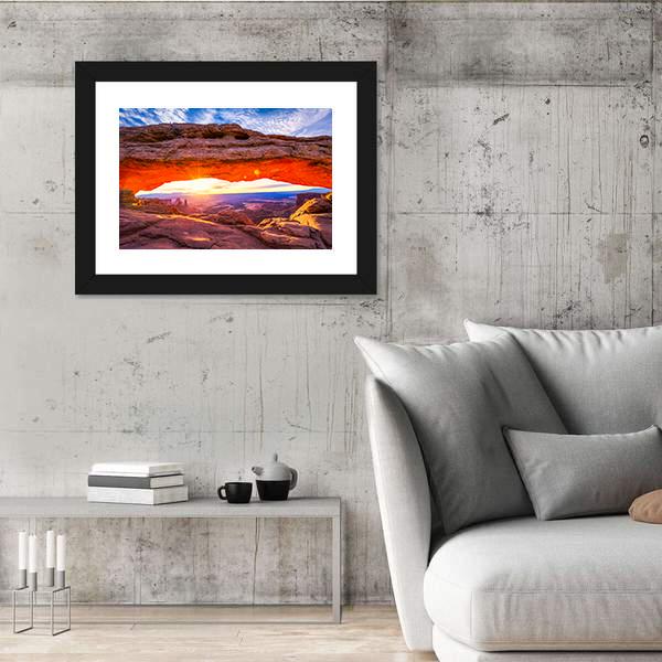 Sunrise At Iconic Mesa Arch Canvas Wall Art-3 Horizontal-Gallery Wrap-25" x 16"-Tiaracle