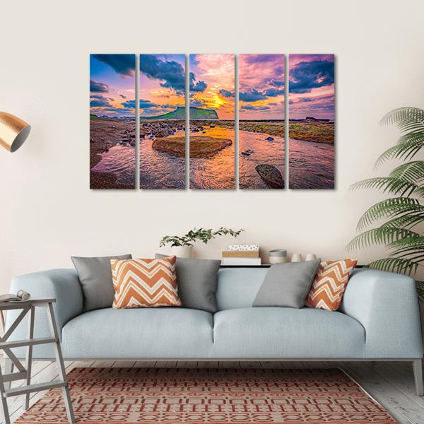 Sunrise At Jeju Island South Korea Canvas Wall Art-5 Horizontal-Gallery Wrap-22" x 12"-Tiaracle