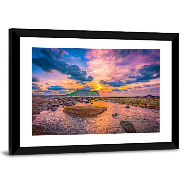 Sunrise At Jeju Island South Korea Panoramic Canvas Wall Art-1 Piece-36" x 12"-Tiaracle