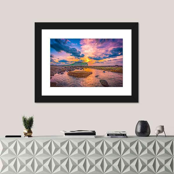 Sunrise At Jeju Island South Korea Panoramic Canvas Wall Art-1 Piece-36" x 12"-Tiaracle