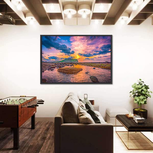 Sunrise At Jeju Island South Korea Panoramic Canvas Wall Art-1 Piece-36" x 12"-Tiaracle