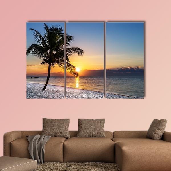 Sunrise At Key West In Florida USA Canvas Wall Art-3 Horizontal-Gallery Wrap-37" x 24"-Tiaracle