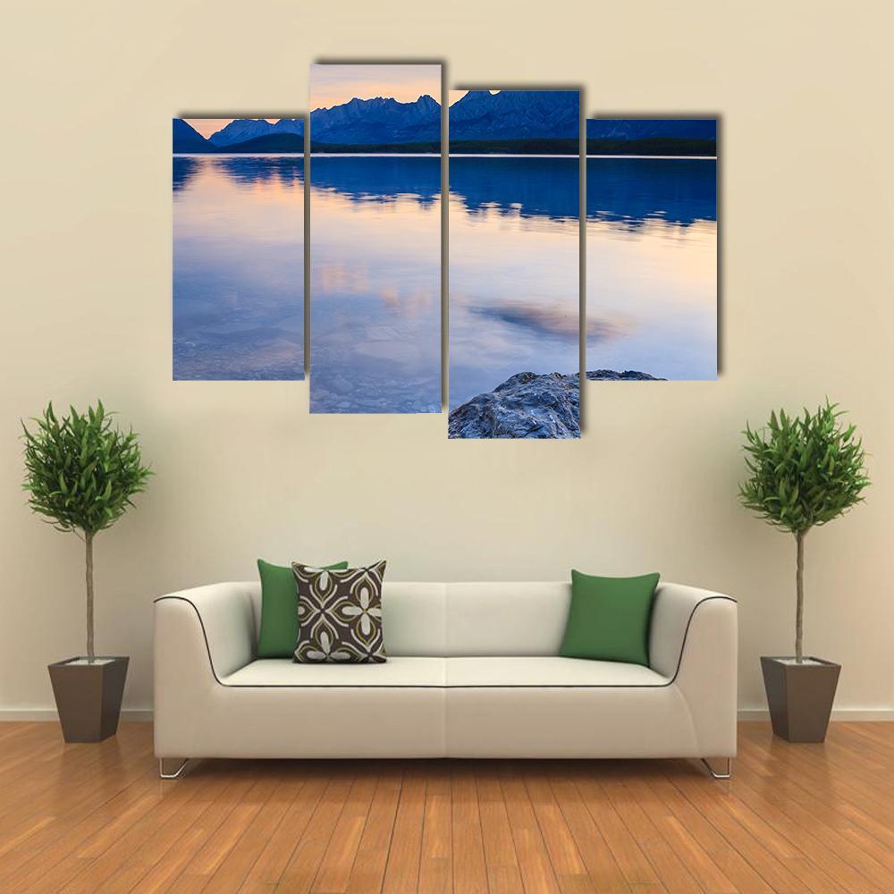 Sunrise At Lower Kananaskis Lake Canvas Wall Art-4 Pop-Gallery Wrap-50" x 32"-Tiaracle