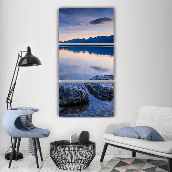 Sunrise At Lower Kananaskis Lake Vertical Canvas Wall Art-3 Vertical-Gallery Wrap-12" x 25"-Tiaracle