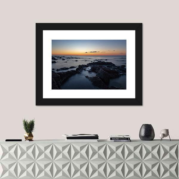 Sunrise At Palmasera Beach Panoramic Canvas Wall Art-1 Piece-36" x 12"-Tiaracle