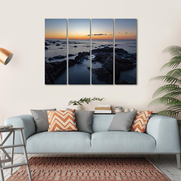 Sunrise At Palmasera Beach Canvas Wall Art-4 Horizontal-Gallery Wrap-34" x 24"-Tiaracle