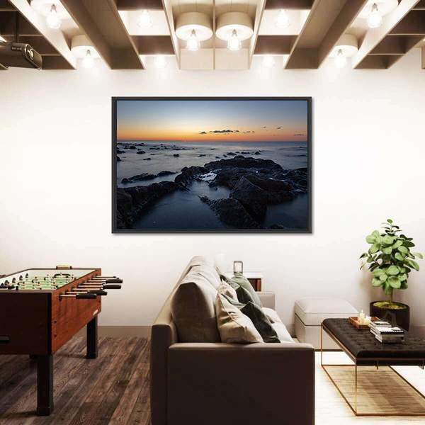 Sunrise At Palmasera Beach Panoramic Canvas Wall Art-1 Piece-36" x 12"-Tiaracle