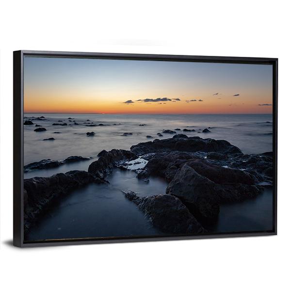 Sunrise At Palmasera Beach Canvas Wall Art-5 Horizontal-Gallery Wrap-22" x 12"-Tiaracle