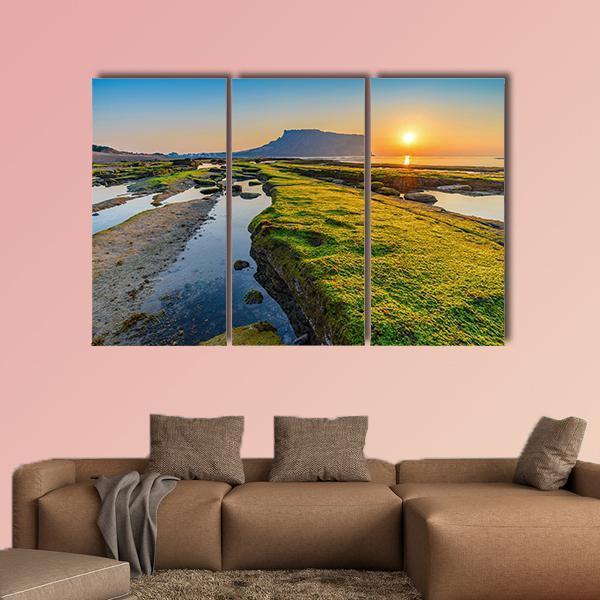 Sunrise At Seongsan Ilchulbong In South Korea Canvas Wall Art-3 Horizontal-Gallery Wrap-37" x 24"-Tiaracle