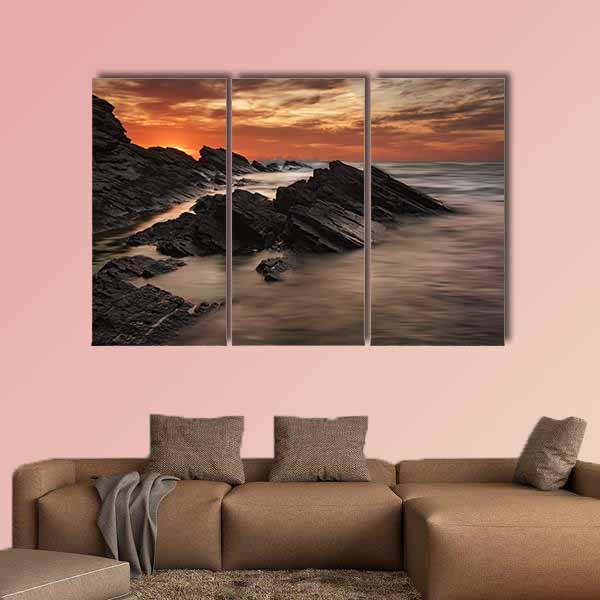 Sunrise At Sinemorets Village Canvas Wall Art-3 Horizontal-Gallery Wrap-25" x 16"-Tiaracle