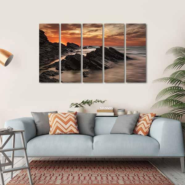 Sunrise At Sinemorets Village Canvas Wall Art-5 Horizontal-Gallery Wrap-22" x 12"-Tiaracle