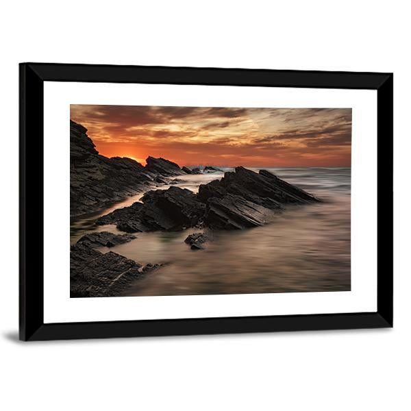 Sunrise At Sinemorets Village Canvas Wall Art-3 Horizontal-Gallery Wrap-25" x 16"-Tiaracle