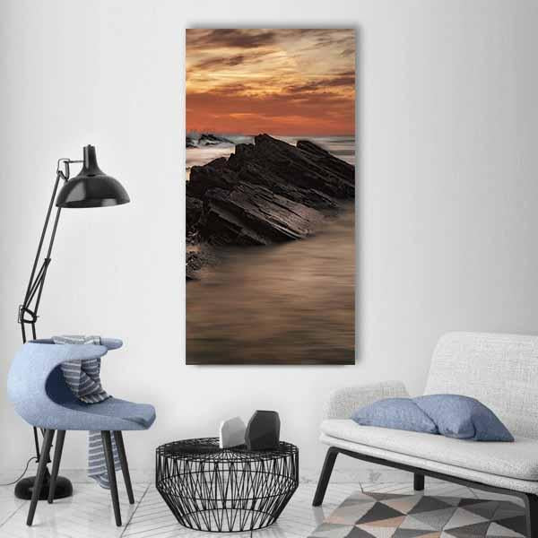 Sunrise At Sinemorets Village Vertical Canvas Wall Art-3 Vertical-Gallery Wrap-12" x 25"-Tiaracle