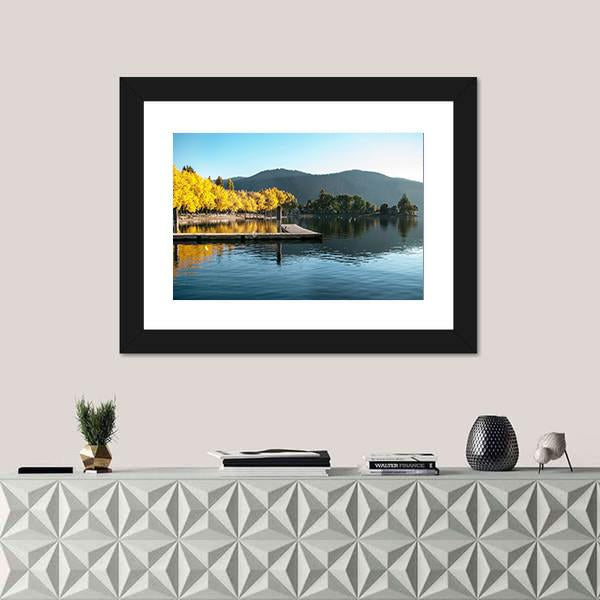 Sunrise At Wapato Resort On Lake Chelan Canvas Wall Art-1 Piece-Framed Print-20" x 16"-Tiaracle
