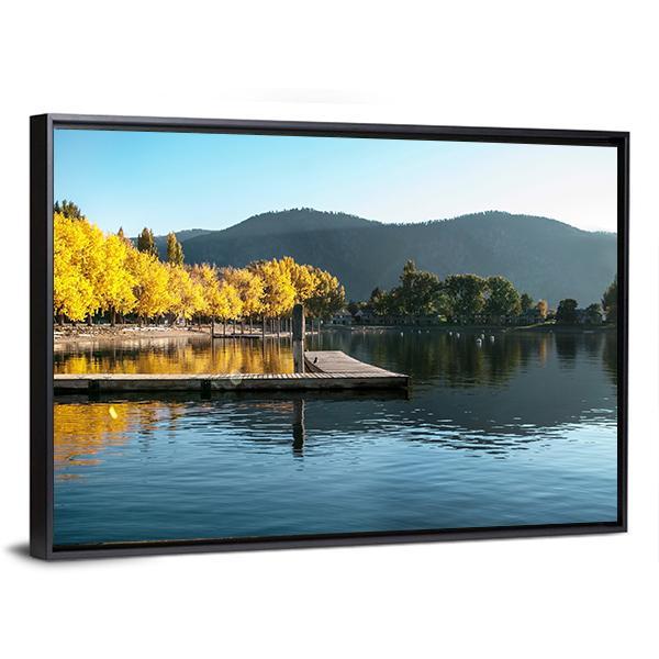 Sunrise At Wapato Resort On Lake Chelan Canvas Wall Art-3 Horizontal-Gallery Wrap-25" x 16"-Tiaracle