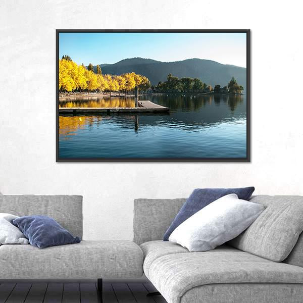 Sunrise At Wapato Resort On Lake Chelan Canvas Wall Art-3 Horizontal-Gallery Wrap-25" x 16"-Tiaracle