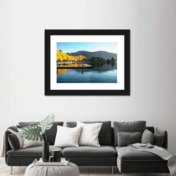 Sunrise At Wapato Resort On Lake Chelan Canvas Wall Art-3 Horizontal-Gallery Wrap-25" x 16"-Tiaracle
