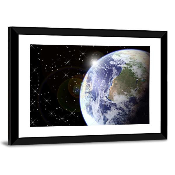 Sunrise From Space Canvas Wall Art-3 Horizontal-Gallery Wrap-25" x 16"-Tiaracle