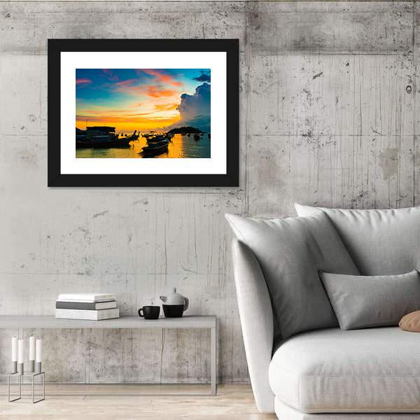 Sunrise in Andaman sea Panoramic Canvas Wall Art-1 Piece-36" x 12"-Tiaracle
