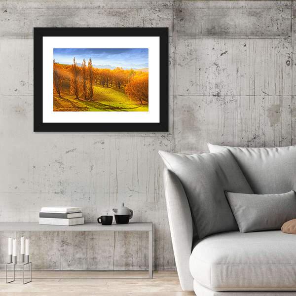 Sunrise In Autumn In New Zealand Canvas Wall Art-3 Horizontal-Gallery Wrap-25" x 16"-Tiaracle