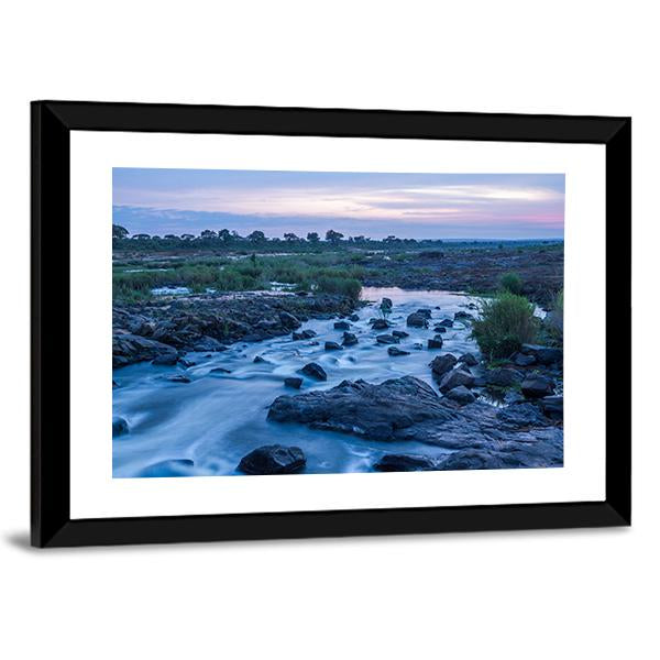 Sunrise In Sabie River Panoramic Canvas Wall Art-1 Piece-36" x 12"-Tiaracle