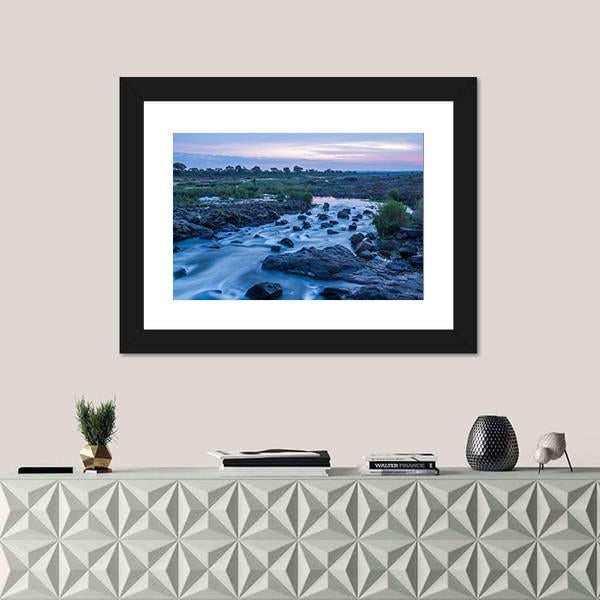 Sunrise In Sabie River Panoramic Canvas Wall Art-1 Piece-36" x 12"-Tiaracle