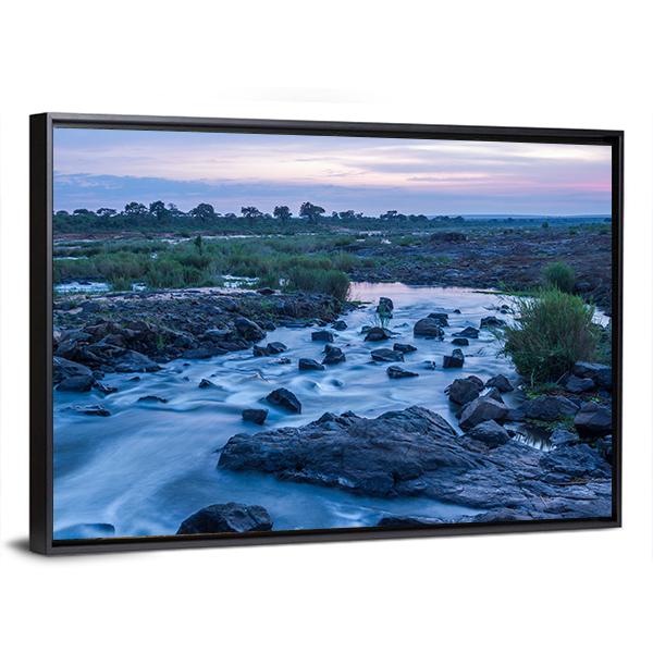 Sunrise In Sabie River Panoramic Canvas Wall Art-1 Piece-36" x 12"-Tiaracle