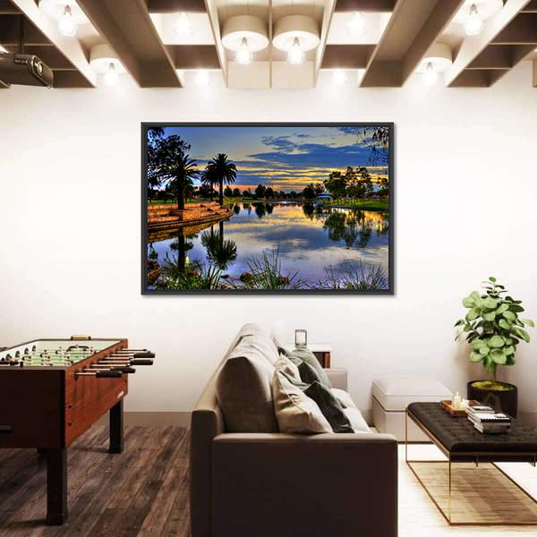 Sunrise In The Park Perth Canvas Wall Art-3 Horizontal-Gallery Wrap-25" x 16"-Tiaracle